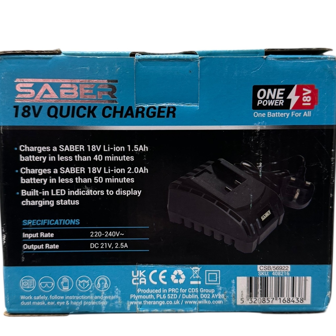 Like New New: Saber Quick Battery Charger - Black (Compatible With 18V ...